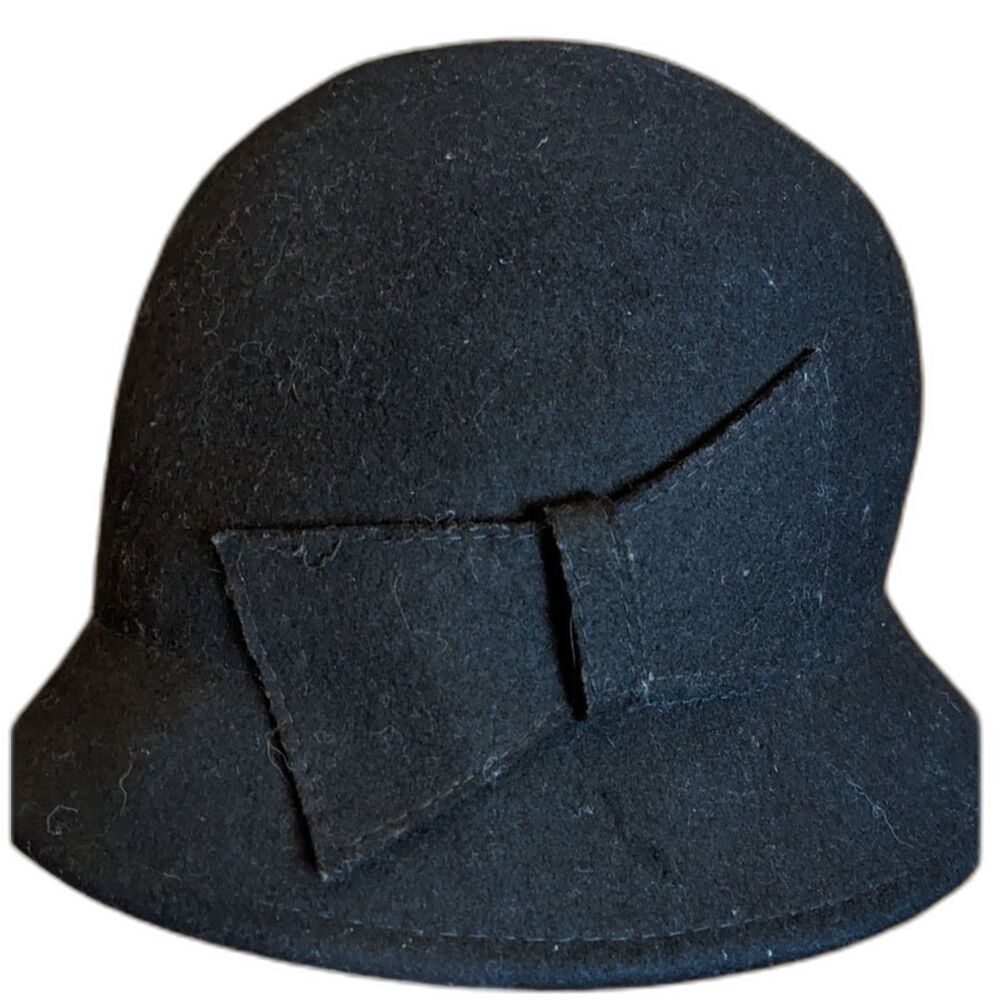 Wool cloche hat with bow in black Target vintage inspired retro chic